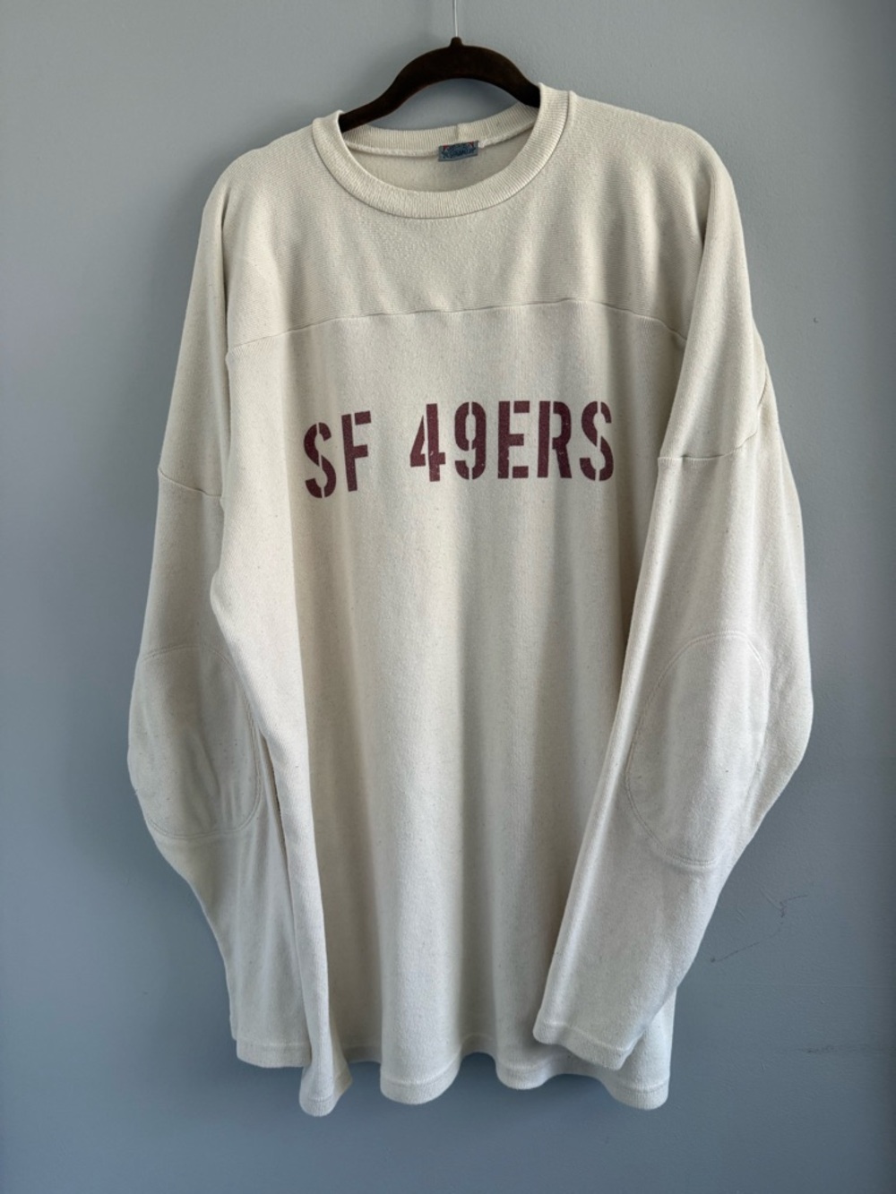 Men's Cream 'SF 49ERS' Long Sleeve Sweatshirt